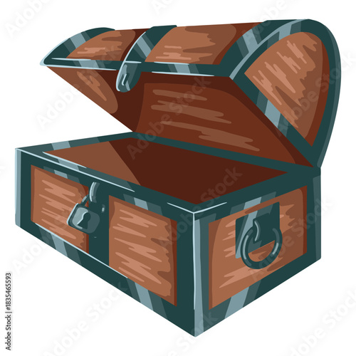 Empty wooden chest to fill with treasures