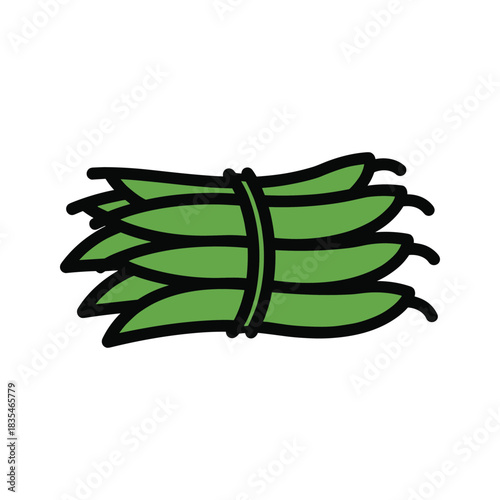 Bunch of fresh green beans for healthy cooking with vitamins and fiber source