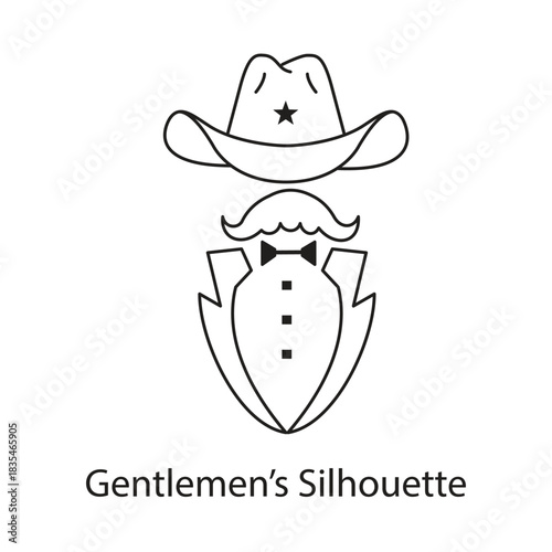 Gentlemen’s Silhouette Icon. Vector Design