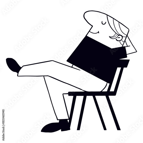 Man resting in a chair