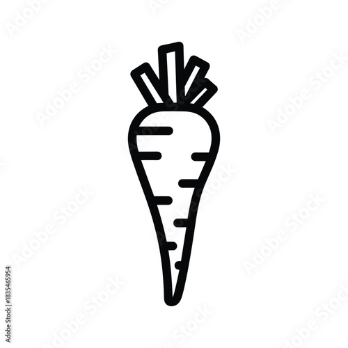 Carrot icon outline healthy vegetable dieting organic food vector illustration