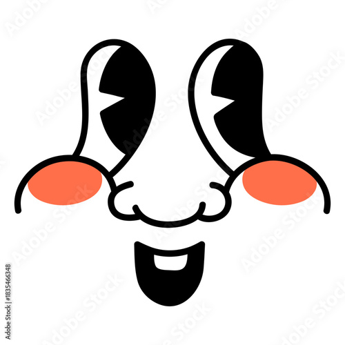 Entertaining cartoon face