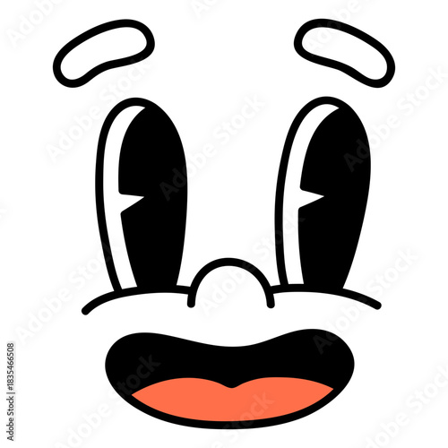 Face of a cartoon smiling