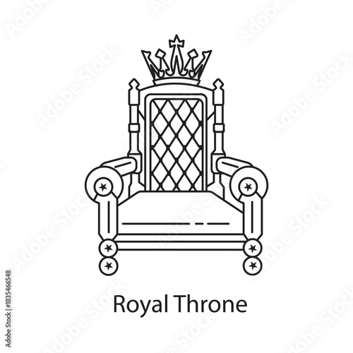 Royal Throne Icon. Vector Design