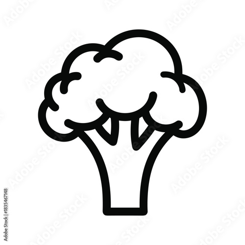 Broccoli illustration of nutritious vegetable outline vector isolated on white background