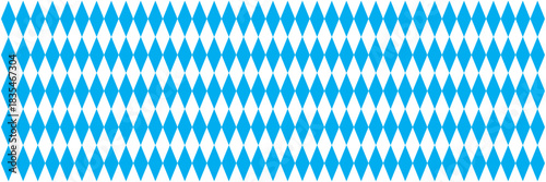 Seamless Bavarian lozenge diamond pattern vector, abstract blue and white background.