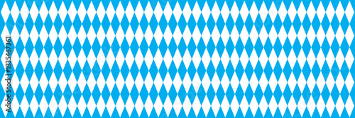 Seamless Bavarian lozenge diamond pattern vector, abstract blue and white background.