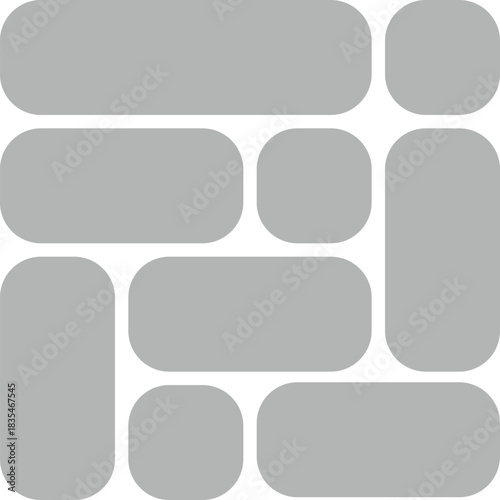 Modular Rounded Corner Photo Collage and Geometric Grid Layout