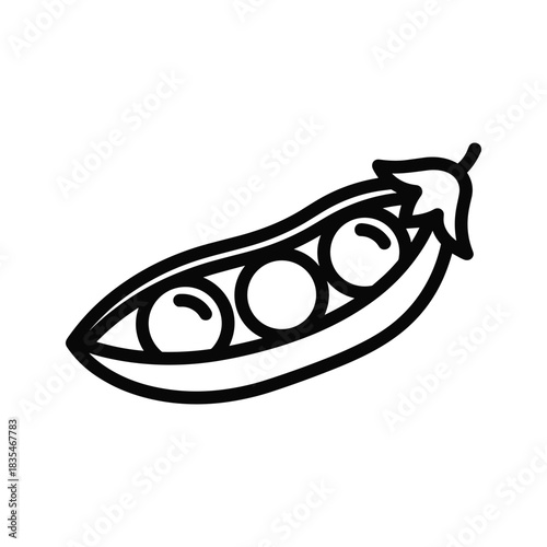 Garden peas delicious leguminous plant nutritious food with round green seeds icon art