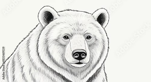 Detailed Portrait of a Majestic Polar Bear Head.