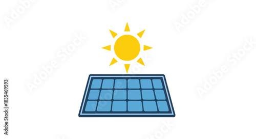 Solar panel under shining sun