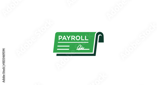 Green stylized Payroll check