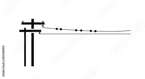 Silhouette of a utility pole with lines