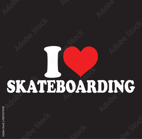 I love skateboarding silhouette design isolated on transparent background
