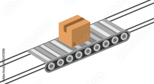 Box on conveyor belt