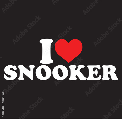 I love snooker silhouette design isolated on transparent background