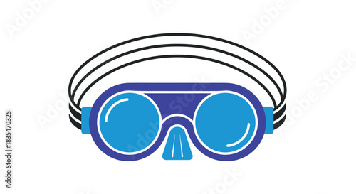 Blue diving mask graphic