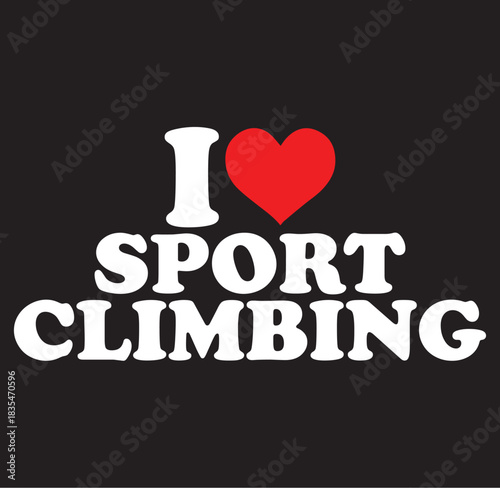I love sport climbing silhouette design isolated on transparent background