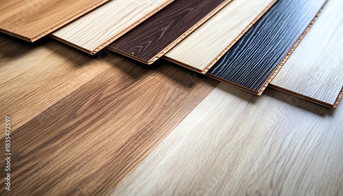 Wallpaper Mural Samples of wooden laminate flooring different colors and textures close up view Torontodigital.ca