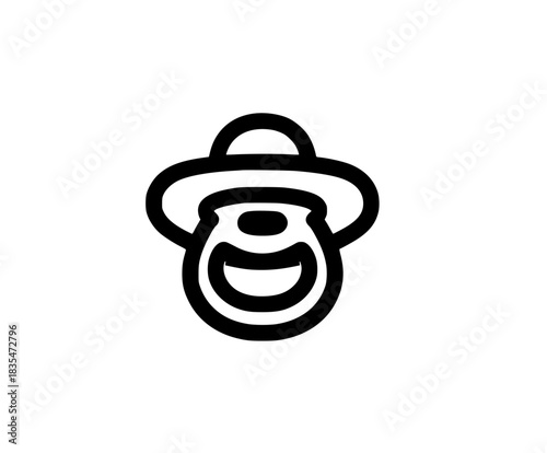 Black White Iconic Symbol Infancy: Pacifier | Clean, isolated vector art for creative projects.