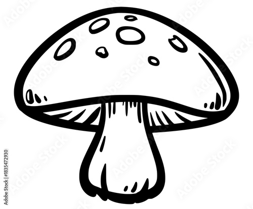 Whimsical Fungi: Single Mushroom Field Dreams | Clean, isolated vector art for creative projects.