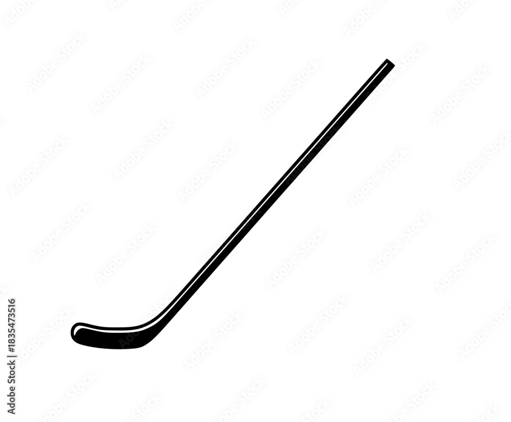 Fototapeta premium Artful Silhouette Pair Hockey Sticks Black White | Clean, isolated vector art for creative projects.