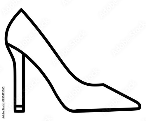 Elegance Fashion: Timeless Black White High Heel Icon | Clean, isolated vector art for creative projects.