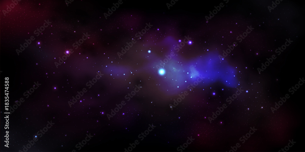 Obraz premium Sky galaxy cloud nebula stars dark night universe milky way cosmos vector illustration.
