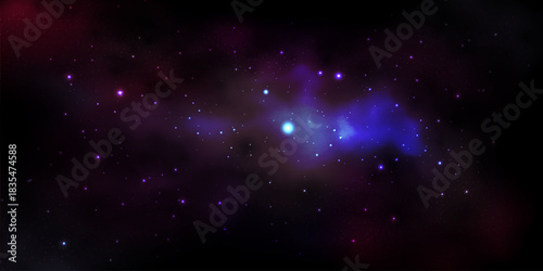 Sky galaxy cloud nebula stars dark night universe milky way cosmos vector illustration.