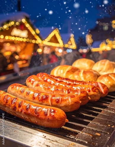 Saftige, goldbraun gegrillte Bratwürste