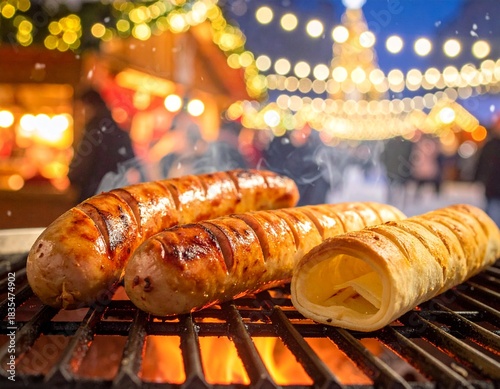 Saftige, goldbraun gegrillte Bratwürste