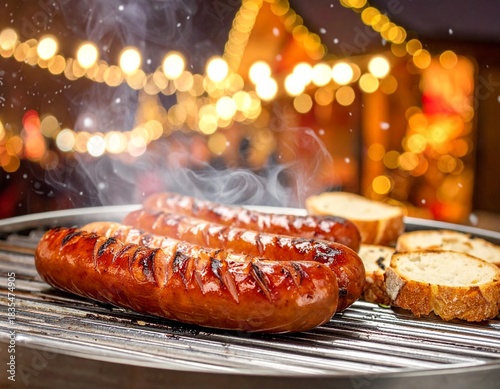 Saftige, goldbraun gegrillte Bratwürste