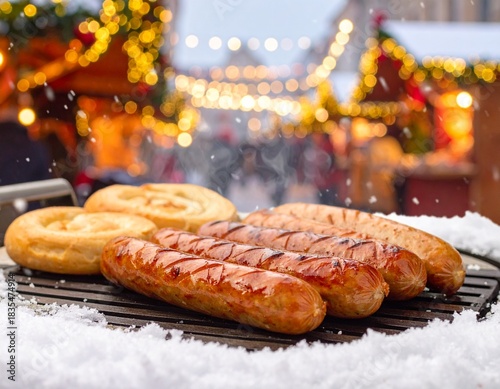 Saftige, goldbraun gegrillte Bratwürste