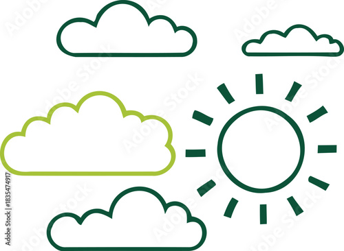 One blue light bulb different from yellow ones, symbolizing unique ideas