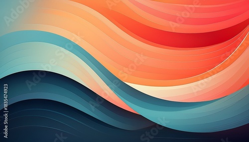 the abstract image features simple color palettes utilizing a limited hue range to achieve a minimalist design that emphasizes elegance and coherence through restrained