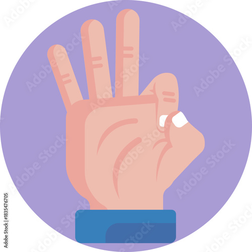 A pair of hands forming a gesture to represent communication using sign language.