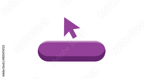 Purple cursor hovers above matching rounded button on a white backdrop