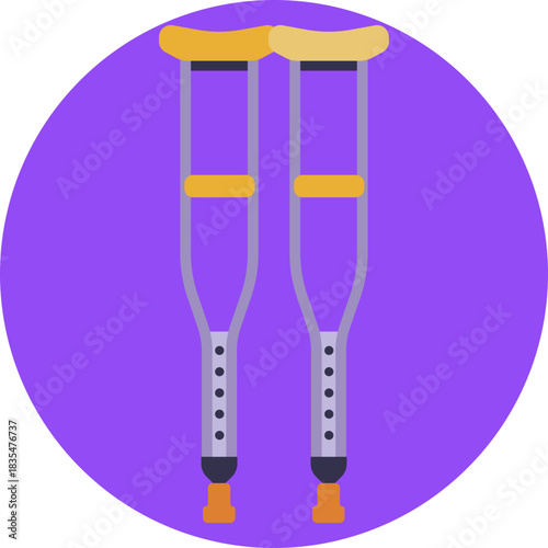 Supportive walking aids for individuals with leg injuries or disabilities.