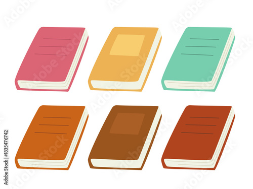 A set of books. Vector clipart isolated on white background.