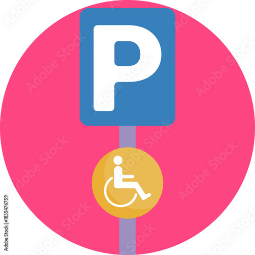 Sign indicating a parking spot reserved for people with disabilities.