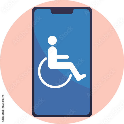 A symbol indicating that smartphone use is restricted or prohibited for accessibility reasons.