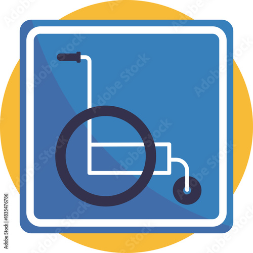 Symbol showing a simple chair used to represent seating assistance or accessible seating.