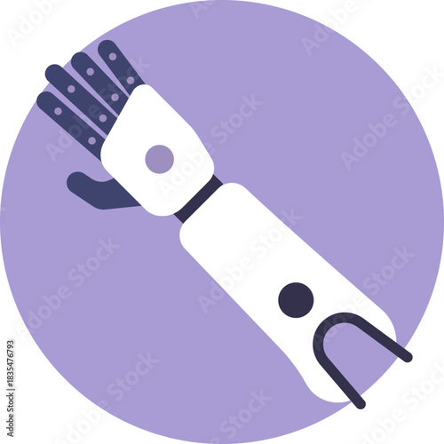 A prosthetic arm designed to assist individuals with hand loss or impairment.