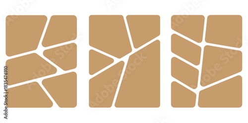 Bento grid abstract layouts with geometric tiles and rounded corners. Modern modular UI design panels, trendy web interface templates, collage frames and infographics. Vector illustration.