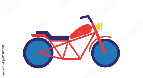 Simple flat vector motorcycle