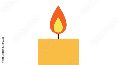 Simple flat vector graphic of a candle