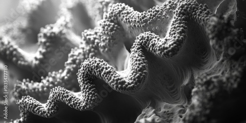 High-resolution image of coral with tiny bubbles surrounding it