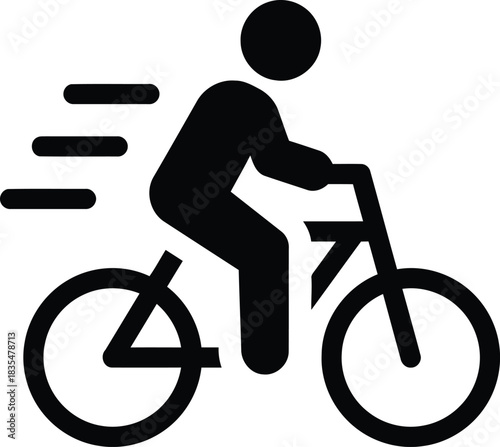 bicycle, bike, cycling, rider, person, silhouette, icon, symbol, sport, recreation, transportation, movement, speed, motion, graphic, design, vector, healthy lifestyle, fitness, outdoor activity, acti