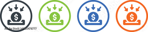green, background, (731), savings, set, various, blue, design, miscellaneous, being, four, graphic, coin, white, illustration, deposit, category:, payment, icons, circles, income, deposited