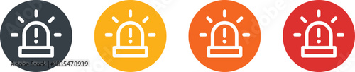alarm, siren, alert, warning, notification, emergency, danger, help, signal, light, sound, attention, urgent, safety, security, concept, graphic, design, symbol, flat, vector, set, collection, differe